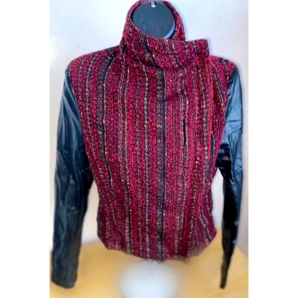 New Red and Black Stripped Jacket. Medium Size